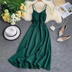 Holiday Dress Cross Spaghetti Strap Open Back Women Dresses - For Women USA