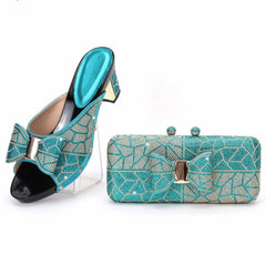 Italian Decorated Shoes And Bag Set