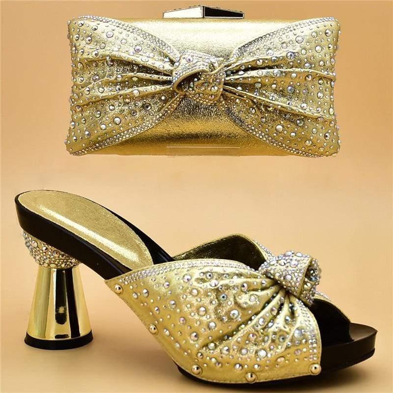 Gold Italian shoe and bag