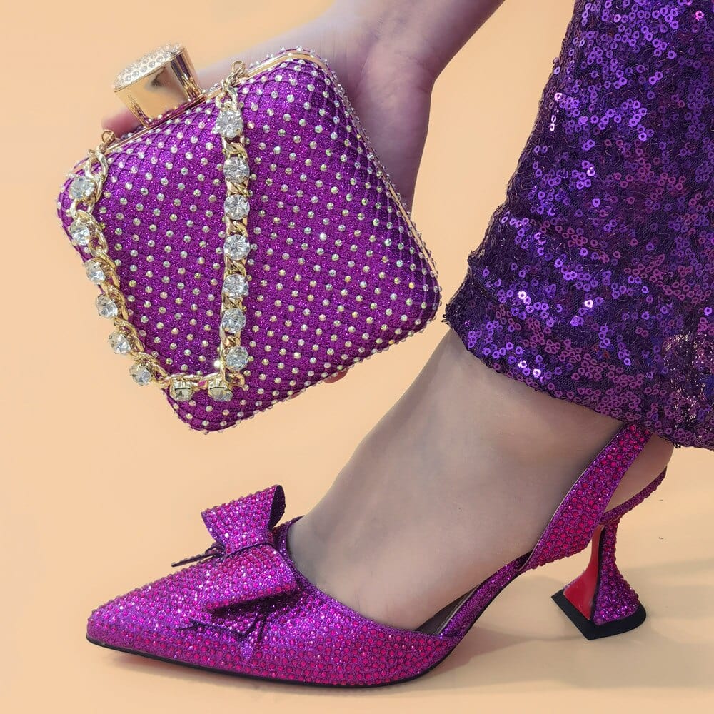 Zapatos y bolso de mujer italiano Stiletto