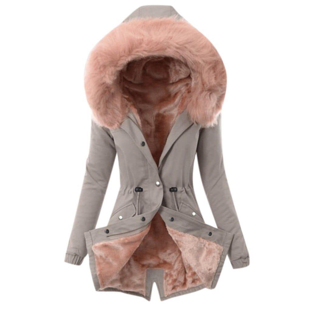 Ladies Fur Lining Winter Coat - For Women USA
