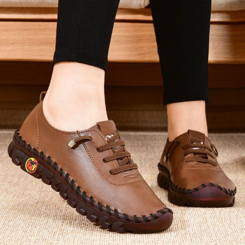 Leather Flat Slip-On Shoes