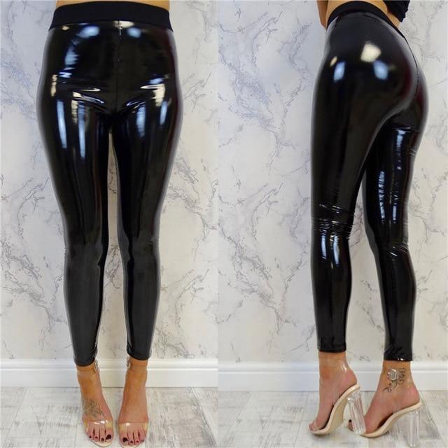 New Brushed High Waist PU Leather Pants  For women - For Women USA