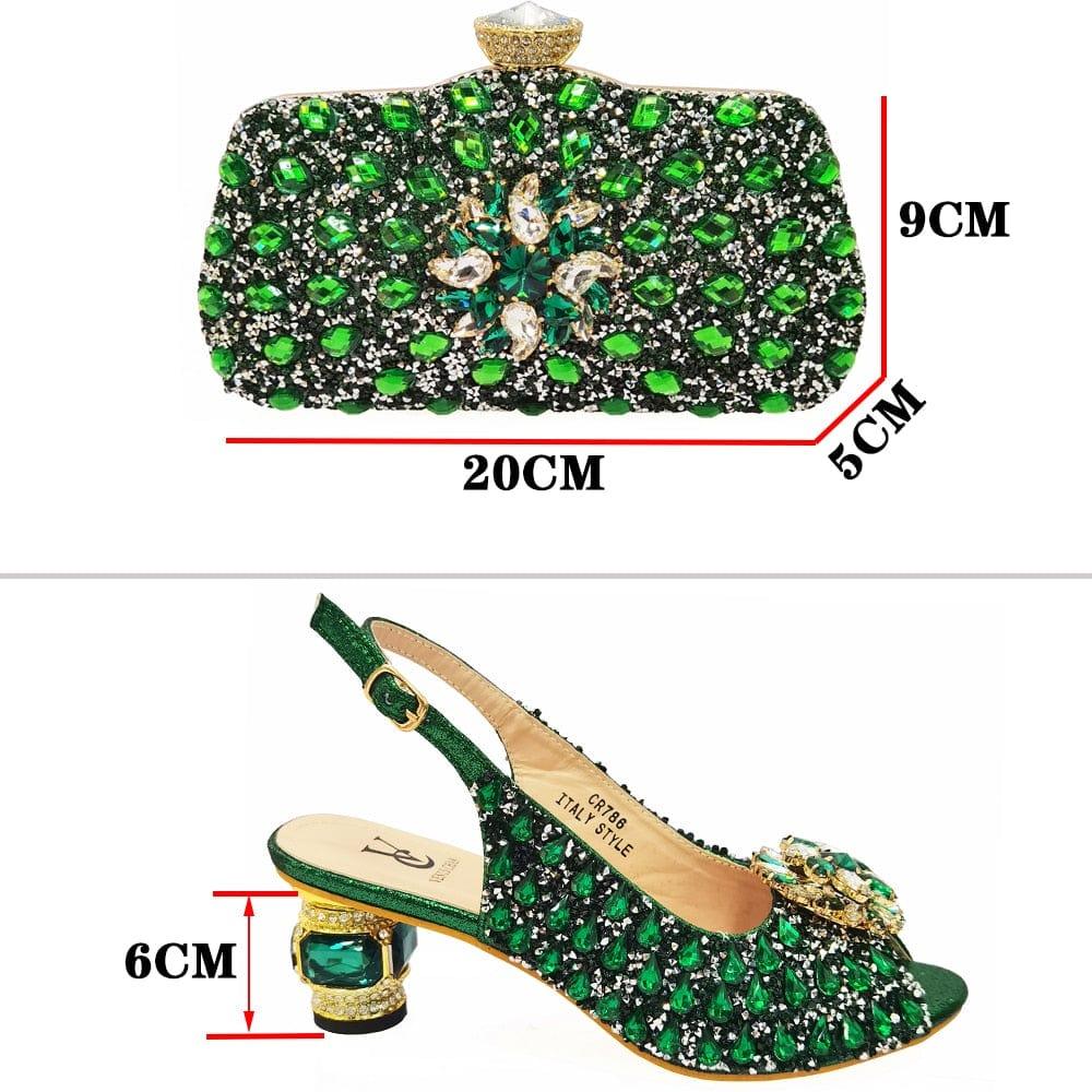 Latest Design Italian Shoes with Matching Bags Shoe Italy Shoes and Bags  Set for Woman Nigerian Women Wedding Shoes with Bag Set