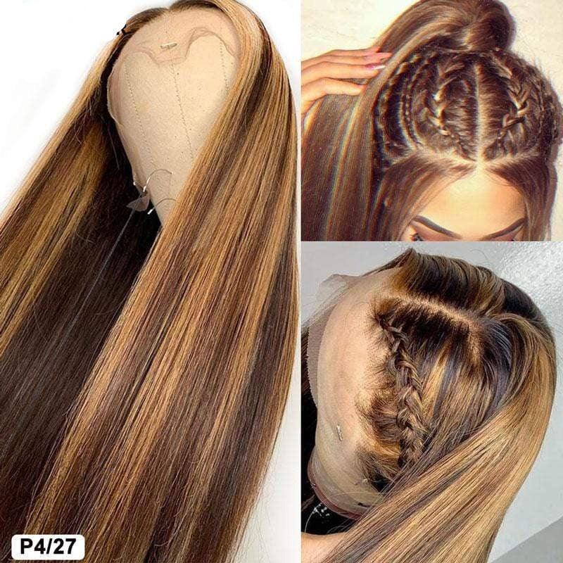 Ombre Straight Lace Brown Colored Human Hair - For Women USA