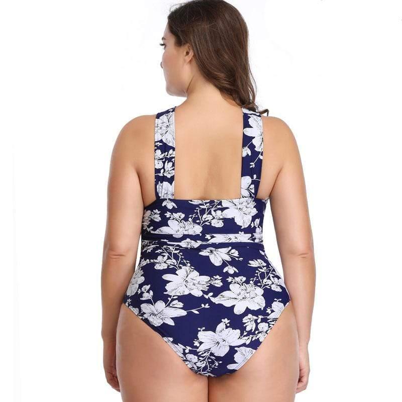 One piece swimsuit women plus size floral color - For Women USA