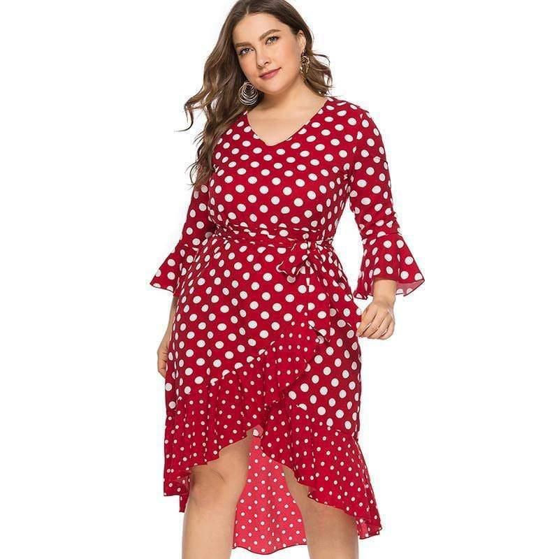 Plus Size Dot Dress For Women 4XL 5XL 6XL - For Women USA