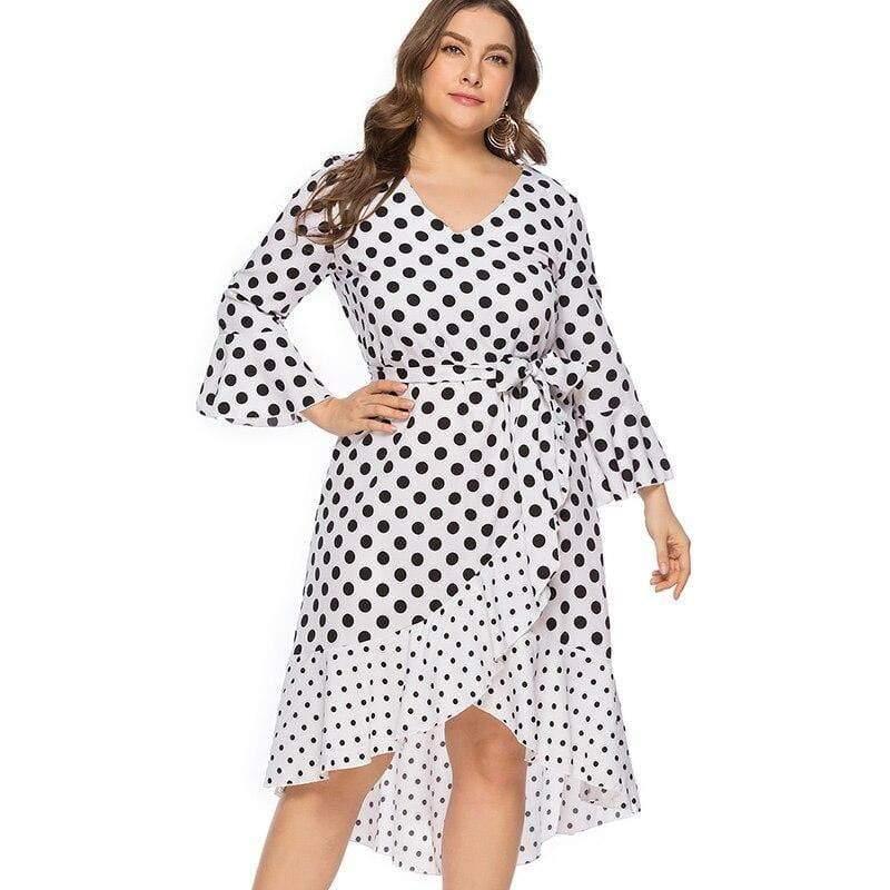 Plus Size Dot Dress For Women 4XL 5XL 6XL - For Women USA