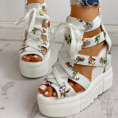 Print Leisure Wedges Women's Shoes - For Women USA