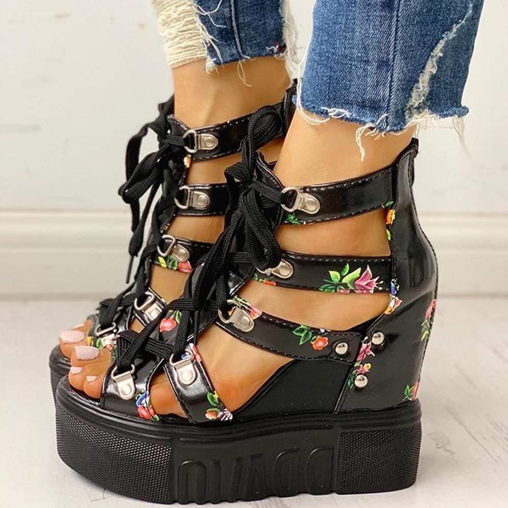 Print Leisure Wedges Women's Shoes - For Women USA