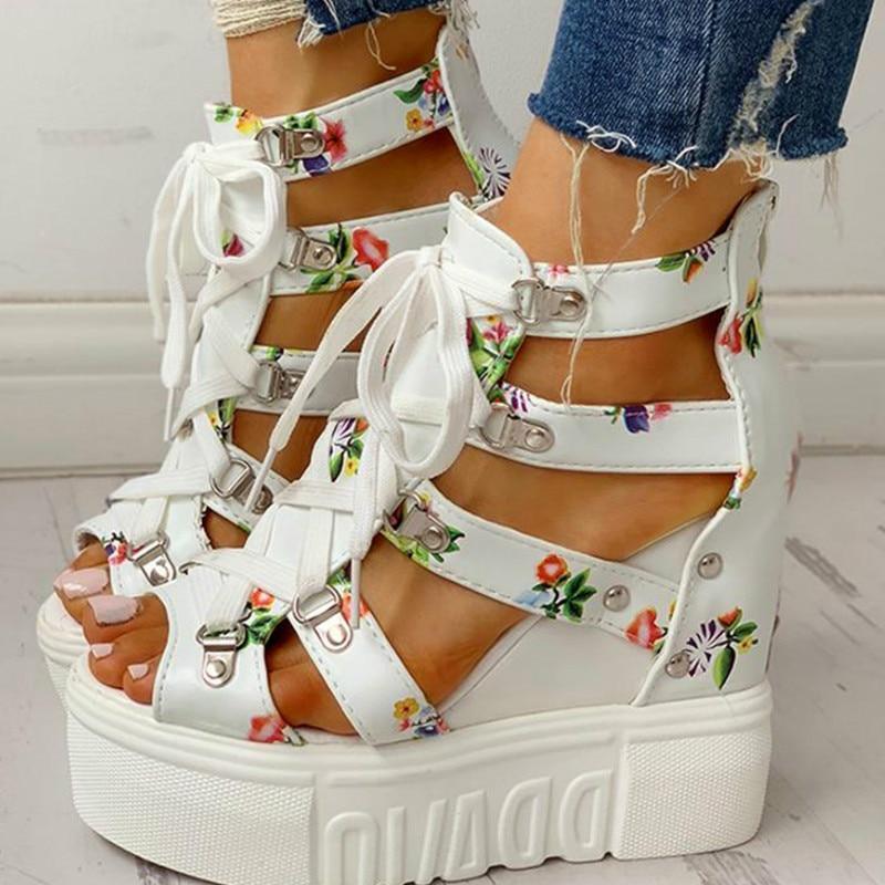 Print Leisure Wedges Women's Shoes - For Women USA
