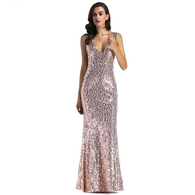 Rose Gold Sequin Dress - For Women USA