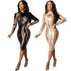 Sequin Night Club Party Midi Dress - For Women USA