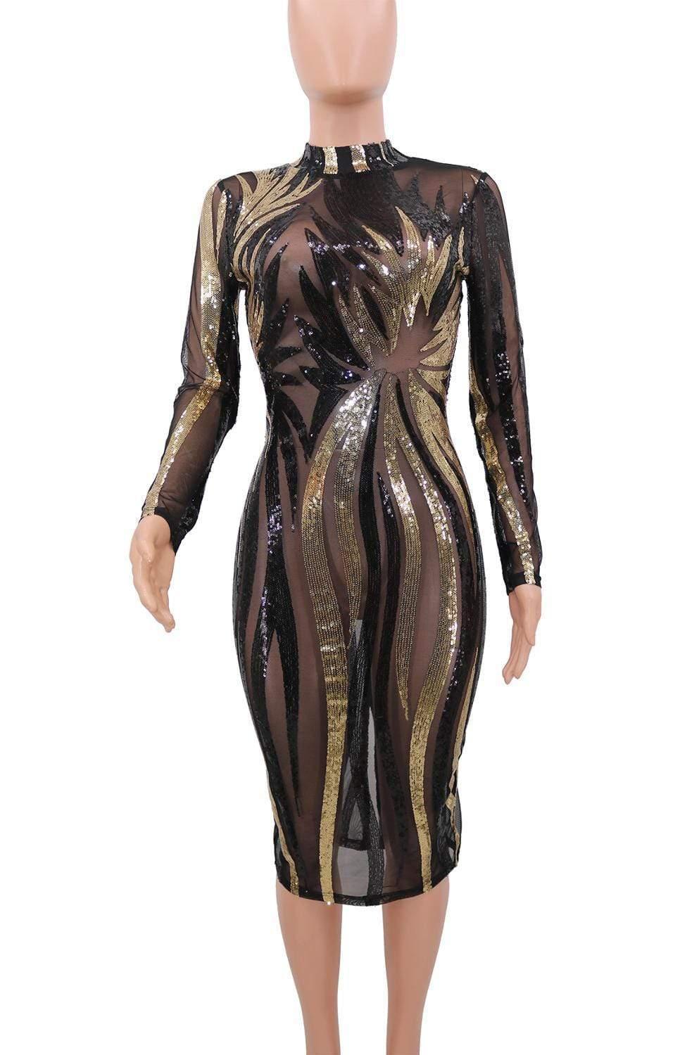 Sequin Night Club Party Midi Dress - For Women USA