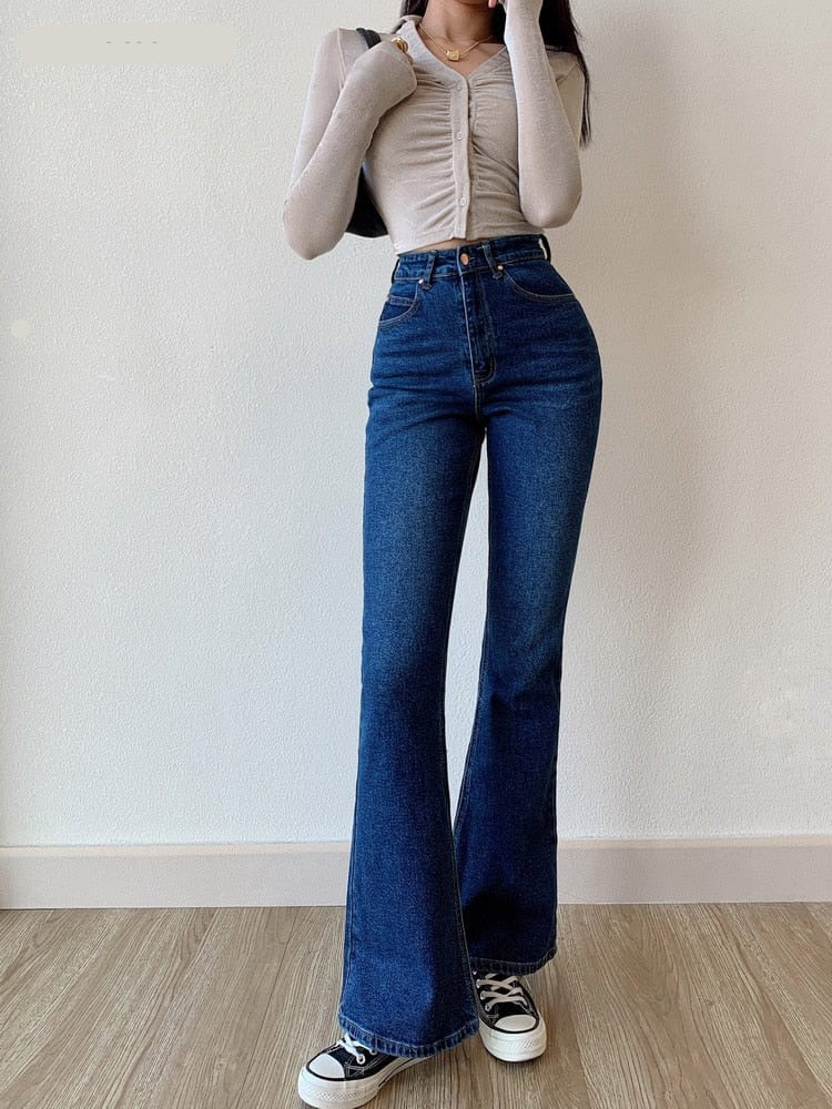 Enge Bell-Bottom-Jeans für Damen