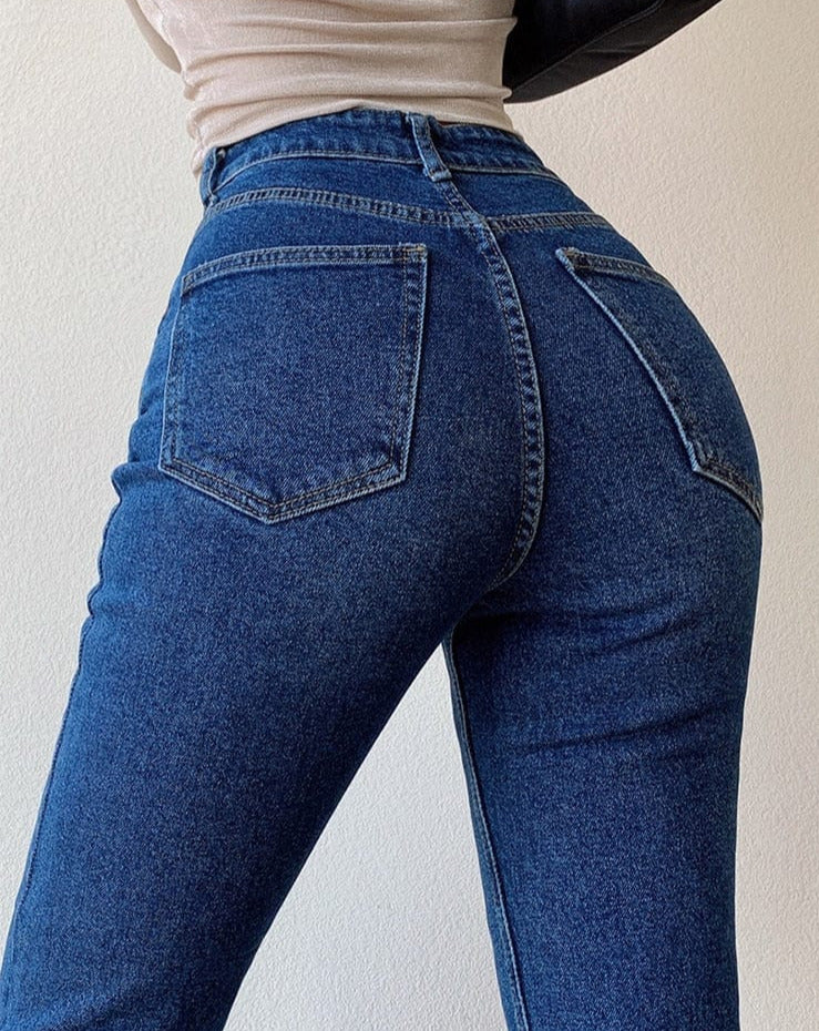 Enge Bell-Bottom-Jeans für Damen