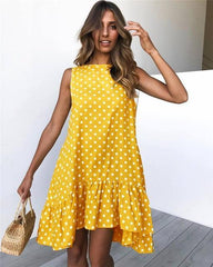 Spring Summer Street Sexy Casual Slim Thin Polka Dot Dress - For Women USA