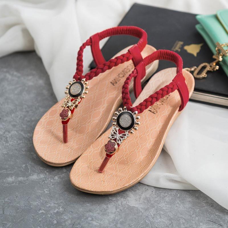 Summer Flat Sandals Bohemian Flip Flops for Women - For Women USA