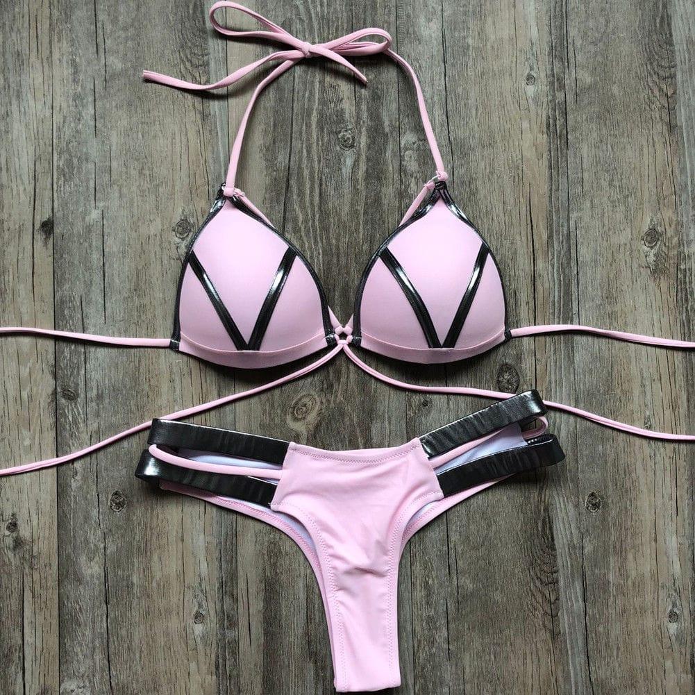Summer Hot Bandage Patchwork Bikini Set - For Women USA