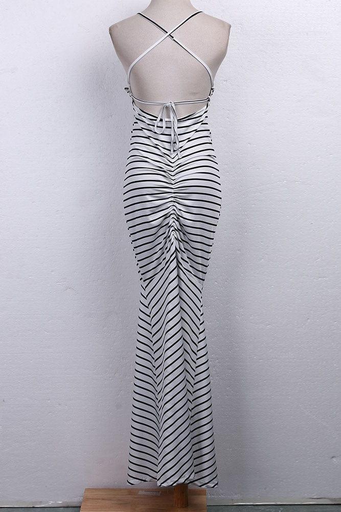 Summer Striped Long Maxi Dress - For Women USA