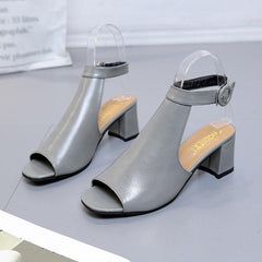 Thick Heel Fashion Hollow Toe Shoes  For women - For Women USA