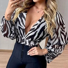 V Neck Long Sleeve Top and Slim Tight Pants Set