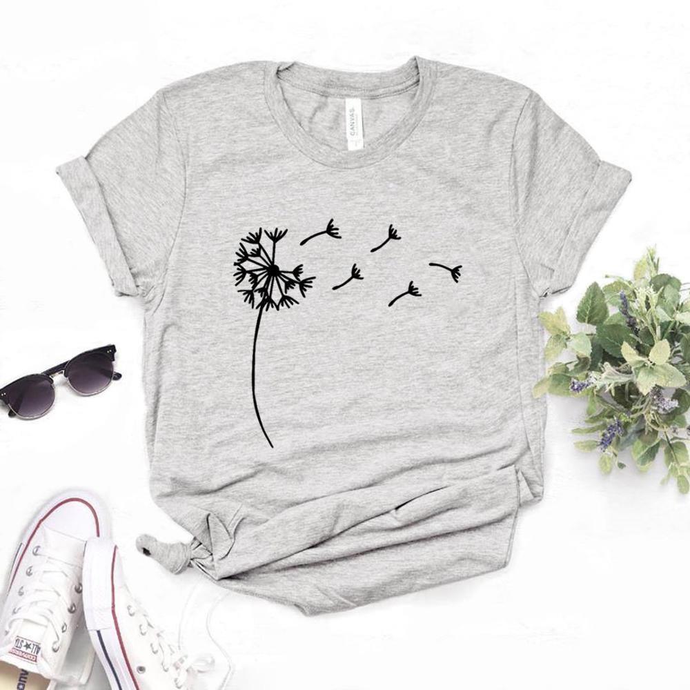 Wildflower Dandelion Print Women T-shirt - For Women USA