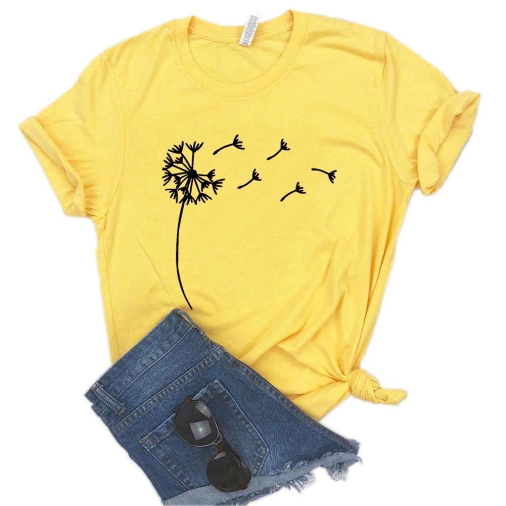 Wildflower Dandelion Print Women T-shirt - For Women USA