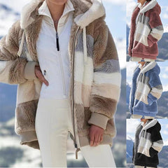 Winter Plus Size Long Teddy Jacke - For Women USA