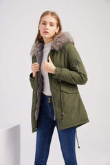 Winter Women's Parka with Fur Hood Coat - For Women USA