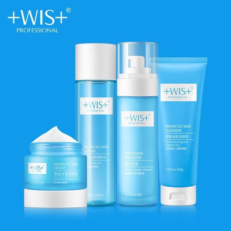 WIS Snowy Ice Skin Face Set Whitening+Cleanser+Lotion+Cream+Emulsion - For Women USA