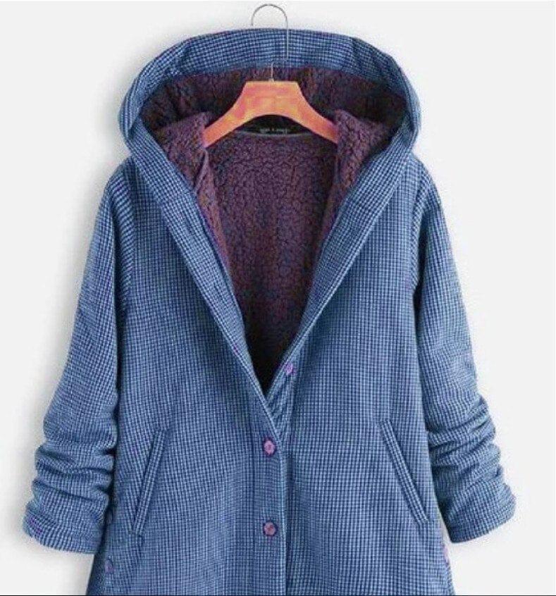 Women's Plaid Loose Plus Coat - FOR WOMEN USA