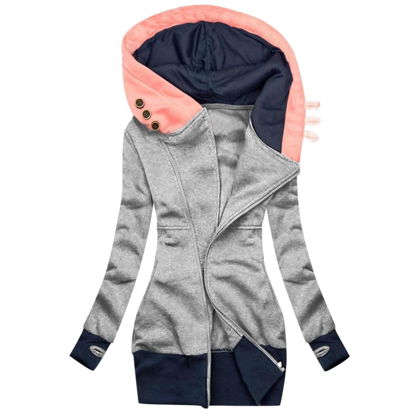 Women's Solid Color Hooded Fashion Jacket - For Women USA