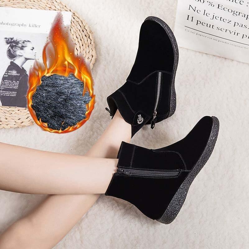 Women's Winter Warm Flock Ankle Boots - For Women USA