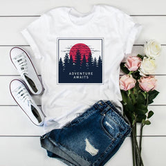 Women Short Sleeve Printed Ladies Womens T-Shirt - For Women USA