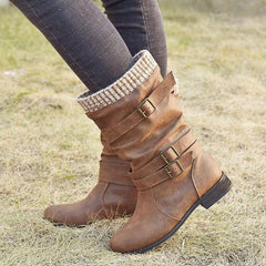 Women Winter Buckle Strap Boots - For Women USA