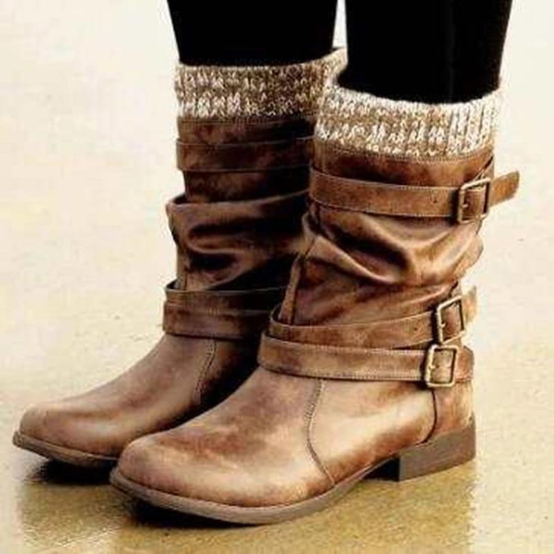 Women Winter Buckle Strap Boots - For Women USA